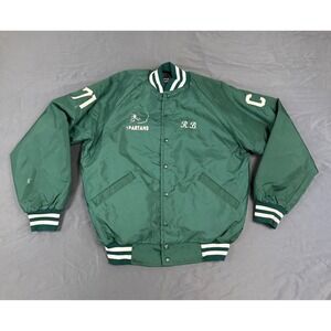 Vintage Scoreboard Sportswear Memorial Football Spartans Varsity Jacket Green XL